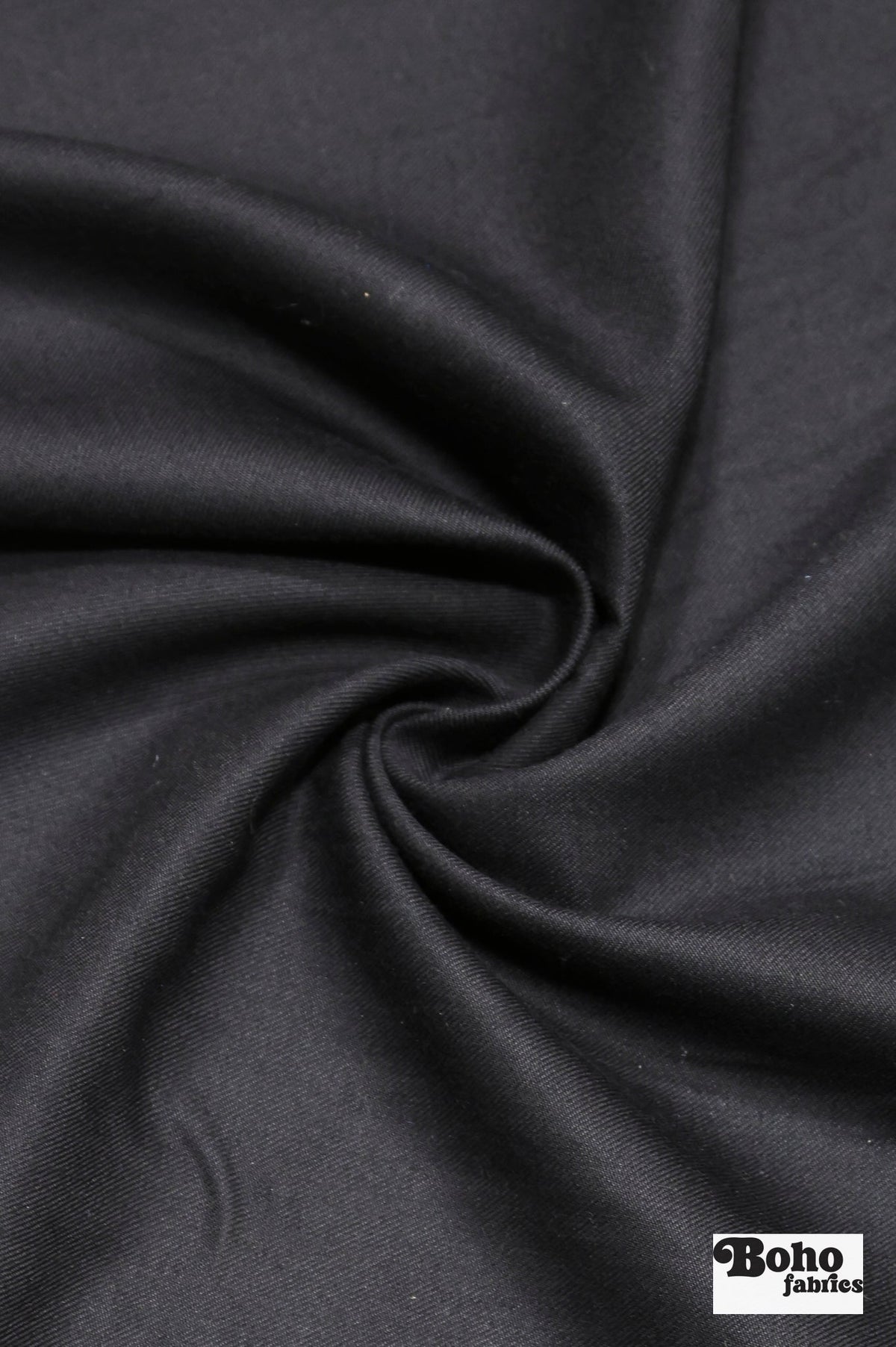 Black Twill Wool Suiting Woven Fabric - Boho Fabrics - Woven, Fabric