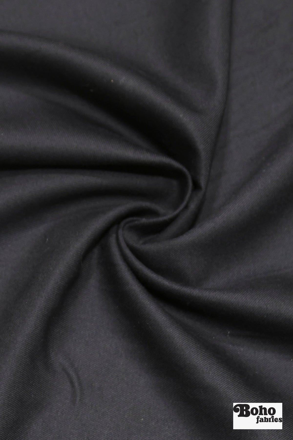 Black Twill Wool Suiting Woven Fabric - Boho Fabrics - Woven, Fabric