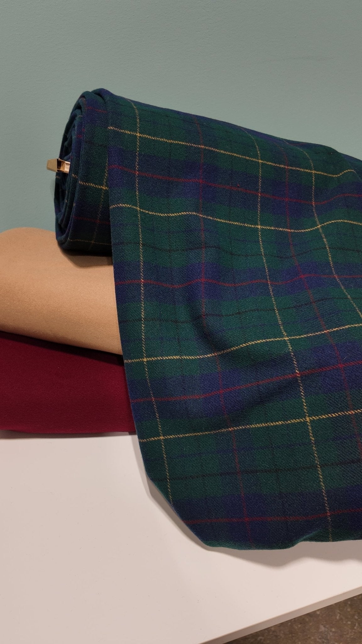 Black Watch Tartan Plaid, Wool Blend Fabric Bundle (CM - WOOL - 202) - Boho Fabrics - Fabric Bundles