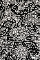 Black & White, Abstract Swirls Jersey Knit Fabric - Boho Fabrics - Knit Fabric