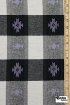 Black & White Southwest Flannel, Woven Fabric - Boho Fabrics - Flannel, Woven Fabric