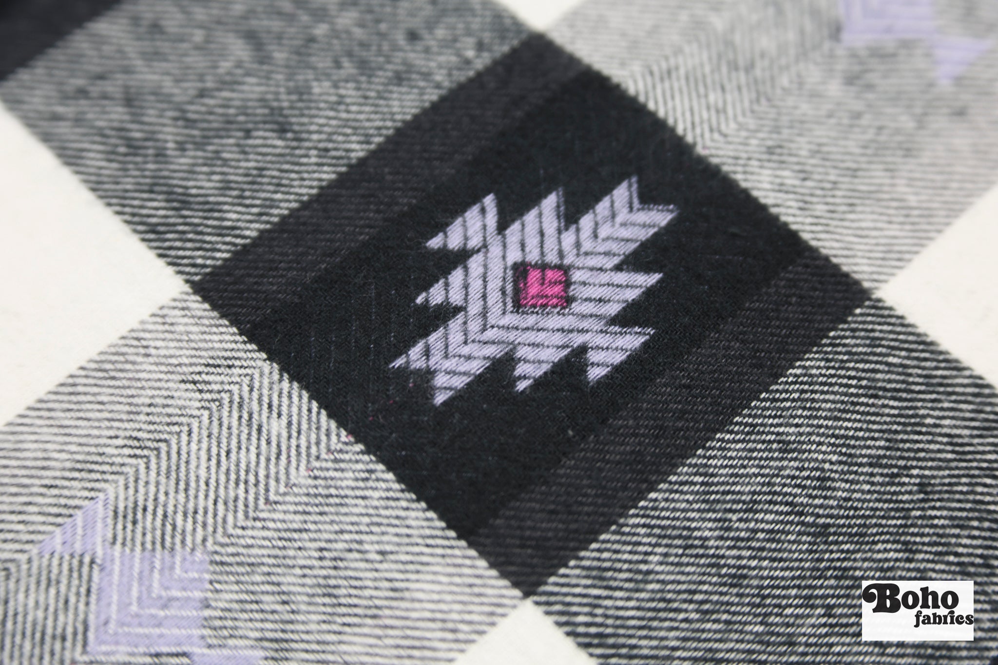 Black & White Southwest Flannel, Woven Fabric - Boho Fabrics - Flannel, Woven Fabric