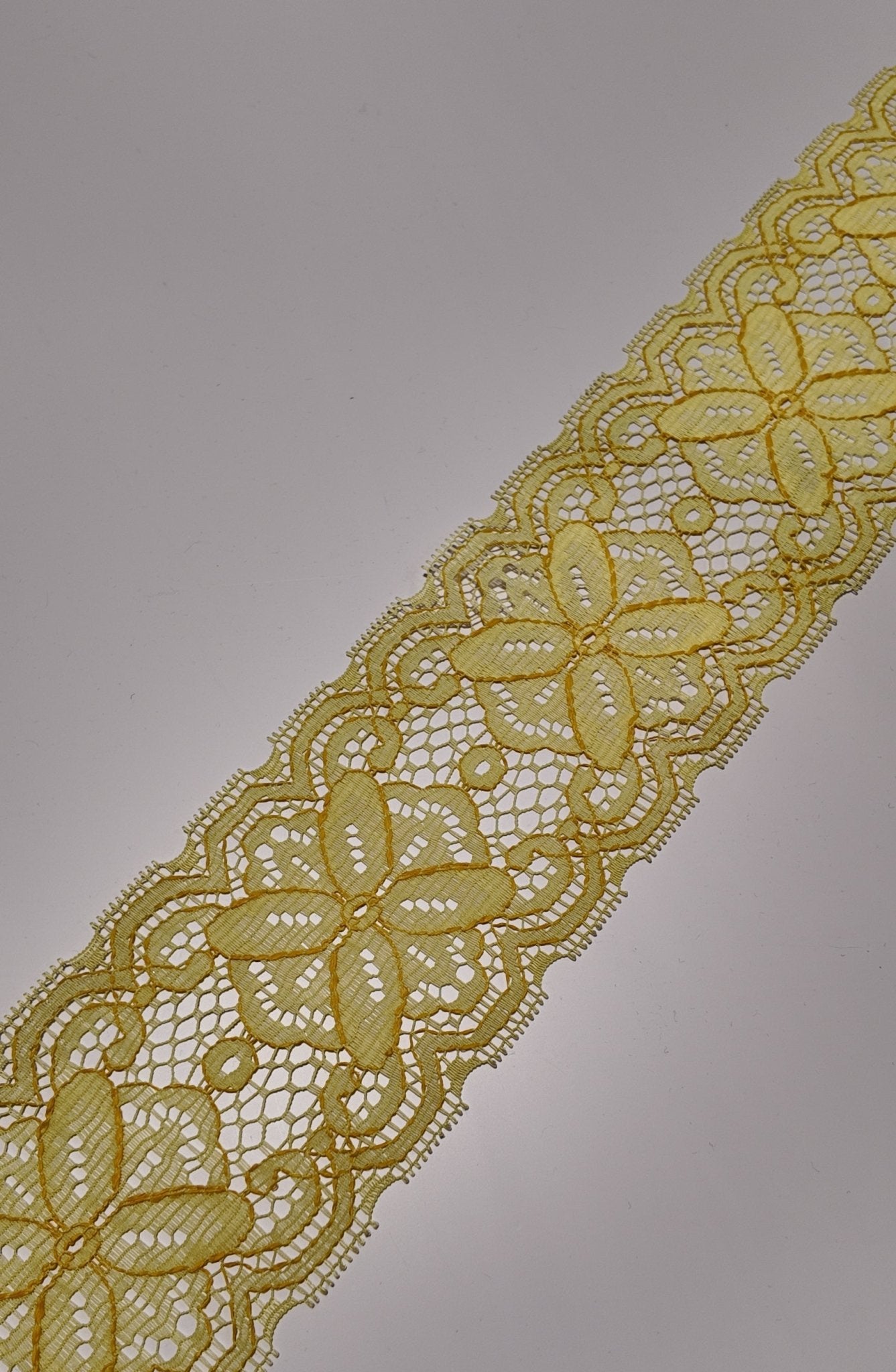 Bliss Yellow Vintage Lace Trim, 4” Sold by the Yard (Trim - 093) - Boho Fabrics - Trims