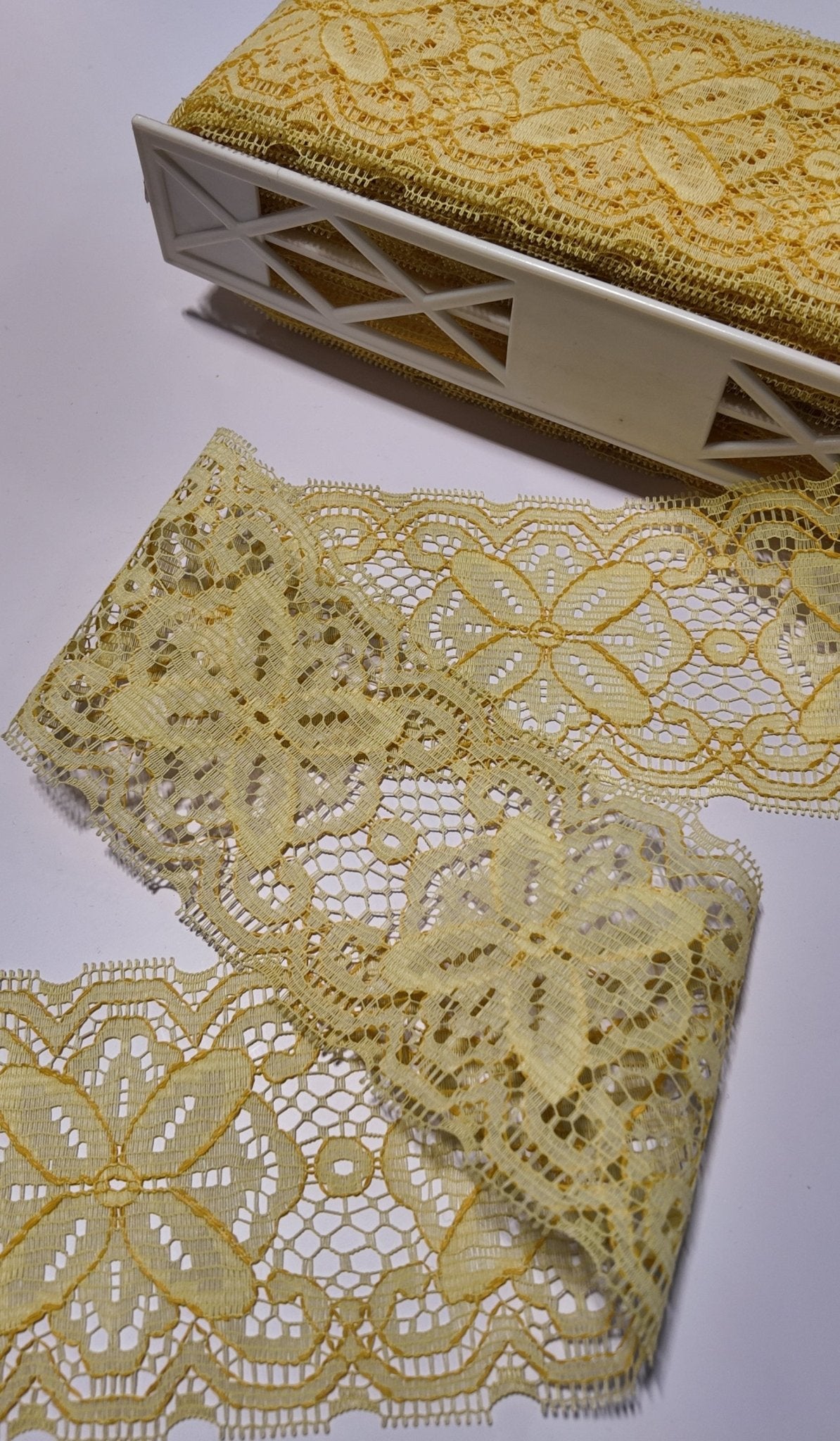 Bliss Yellow Vintage Lace Trim, 4” Sold by the Yard (Trim - 093) - Boho Fabrics - Trims