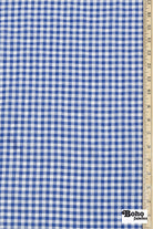 Blue and White Gingham Cotton Shirting Woven Fabric - Boho Fabrics - Woven, Fabric