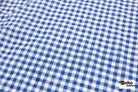 Blue and White Gingham Cotton Shirting Woven Fabric - Boho Fabrics - Woven, Fabric