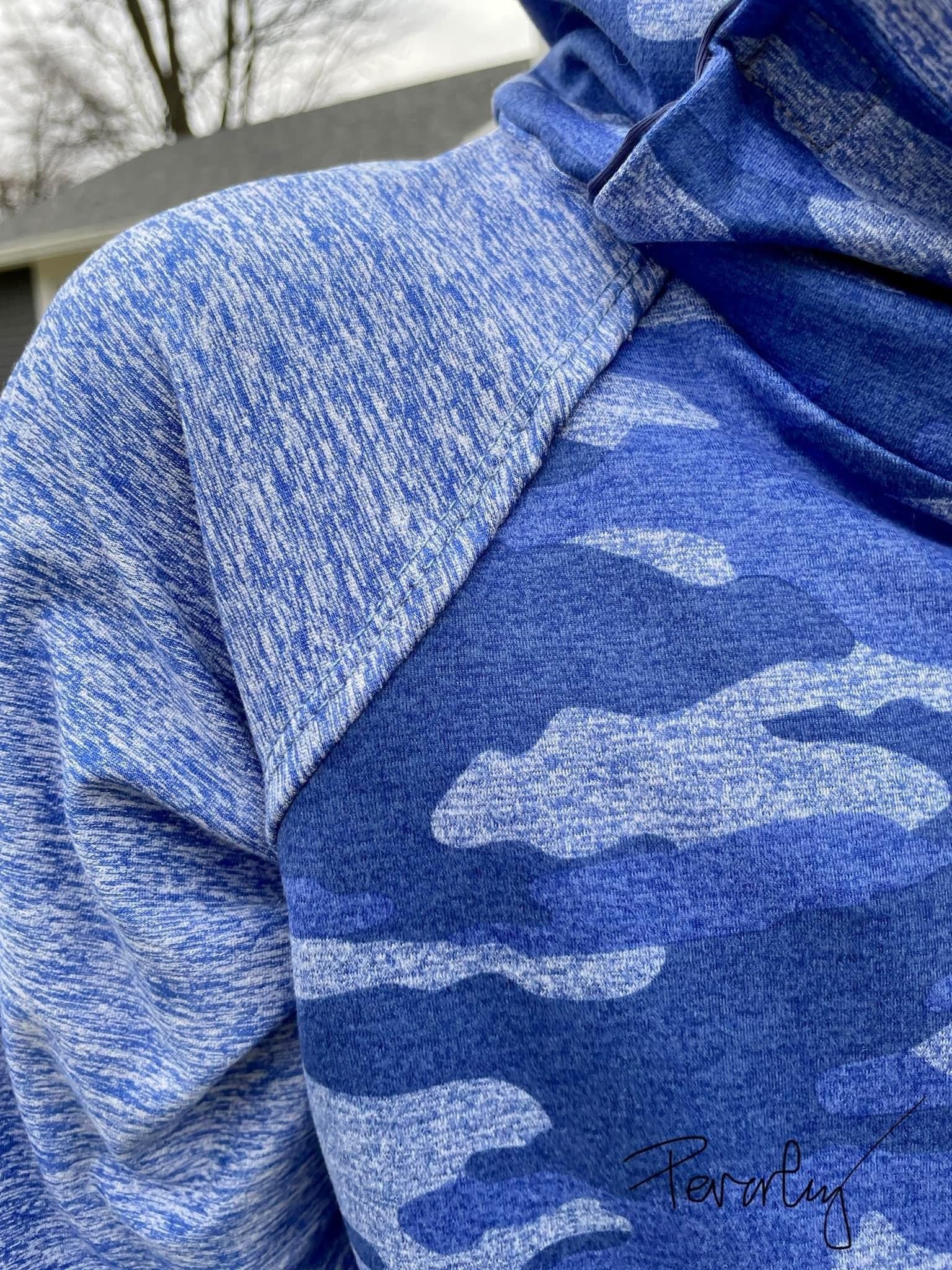 Blue Camo, Brushed Athletic Knit - Boho Fabrics