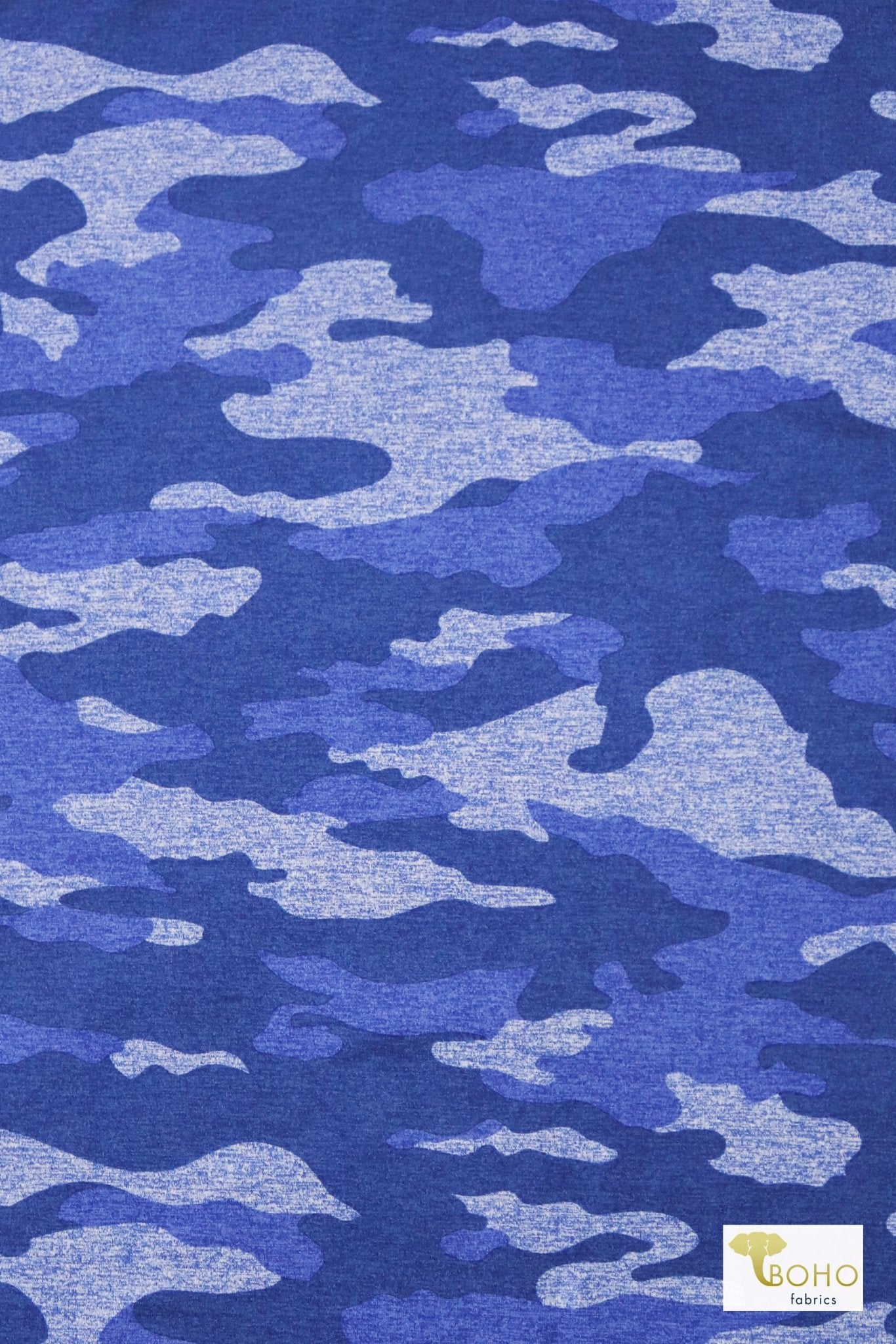 Blue Camo, Brushed Athletic Knit - Boho Fabrics
