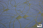 Blue & Gold Abstract Arcs Jacquard Woven Fabric - Boho Fabrics - Jacquard, Woven
