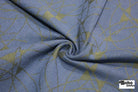Blue & Gold Abstract Arcs Jacquard Woven Fabric - Boho Fabrics - Jacquard, Woven