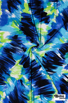 Blue & Green, Brush Strokes Jersey Knit Fabric - Boho Fabrics - Knit Fabric