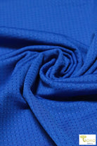 Blue Laser Cut Athletic Mesh. ATHSM-102-BLU - Boho Fabrics