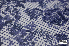 Blue Polka Dot Roses. Power Mesh - Boho Fabrics - Stretch Mesh
