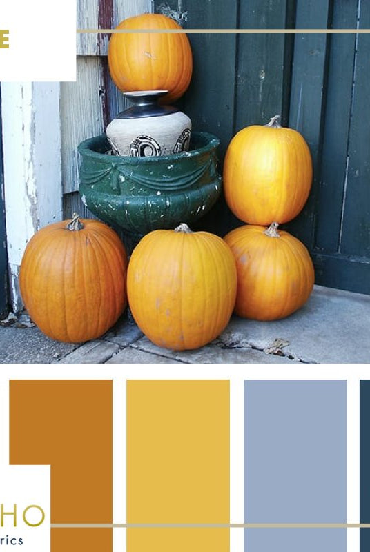 "Blue Pumpkin", Mystery Color Palette Box. - Boho Fabrics