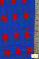 Blue & Red Mod Polka Dots, Printed Swim Knit Fabric. - Boho Fabrics