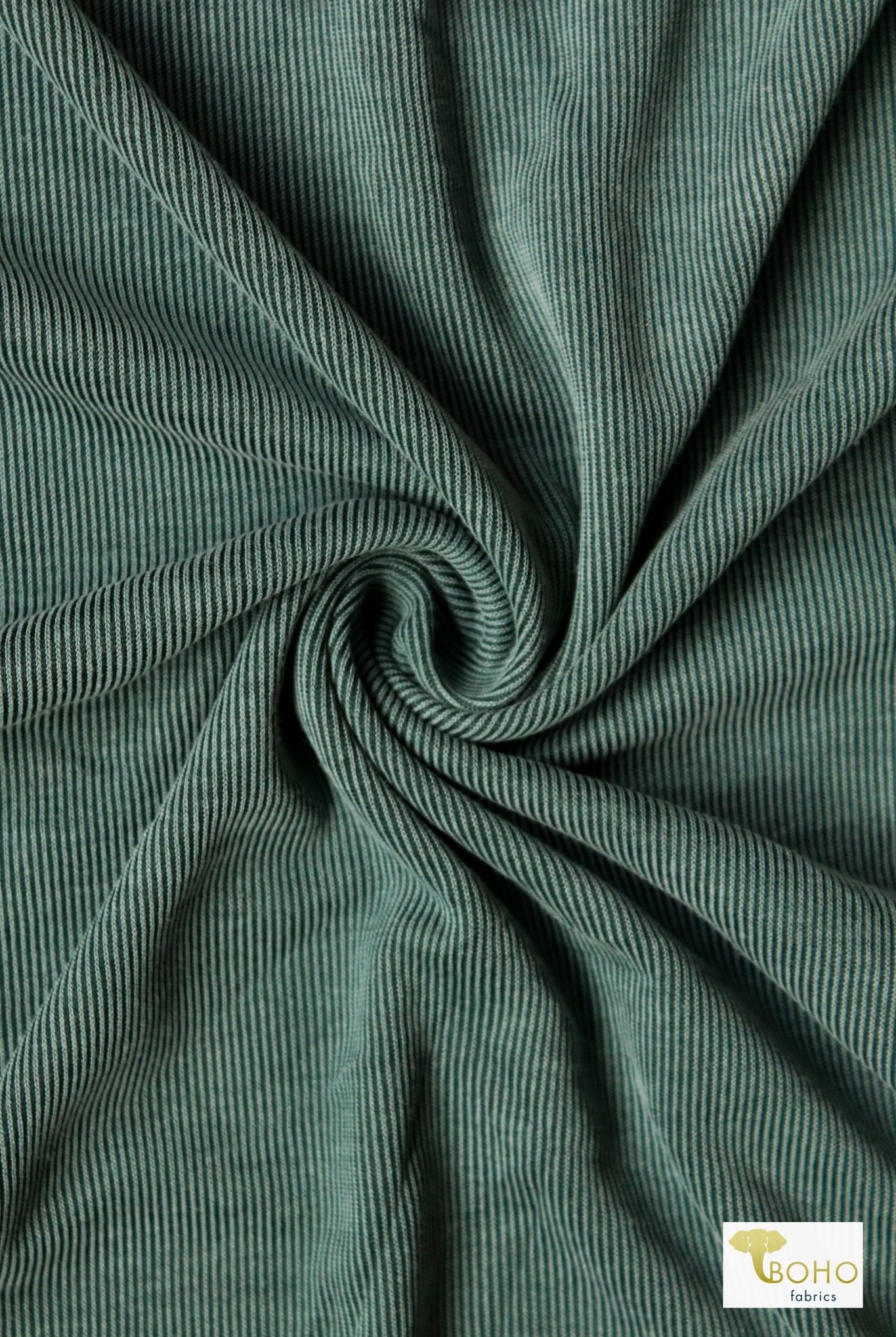 Blue Sage, Cupro Rib Knit Fabric - Boho Fabrics - Cupro, Knit Fabric