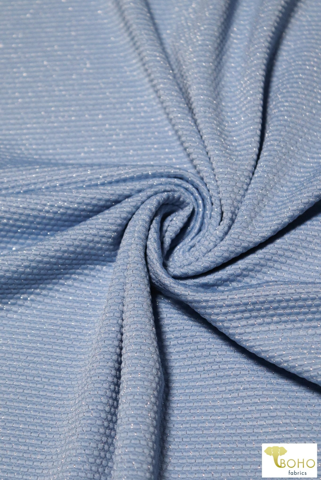 Blue Sparkle Lurex, Novelty Athletic Knit. ATH-124-BLU - Boho Fabrics