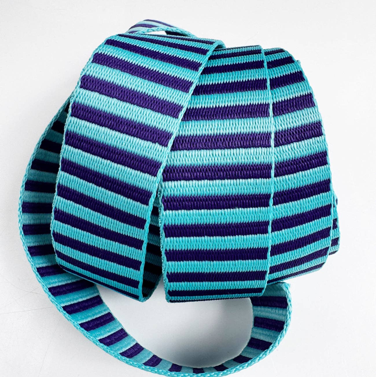 Blue & Teal Purple Jacquard Woven Stripes Webbing 1.5" Wide, Sold Per Yard. - Boho Fabrics - Bag Making Supplies
