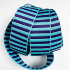 Blue & Teal Purple Jacquard Woven Stripes Webbing 1.5" Wide, Sold Per Yard. - Boho Fabrics - Bag Making Supplies
