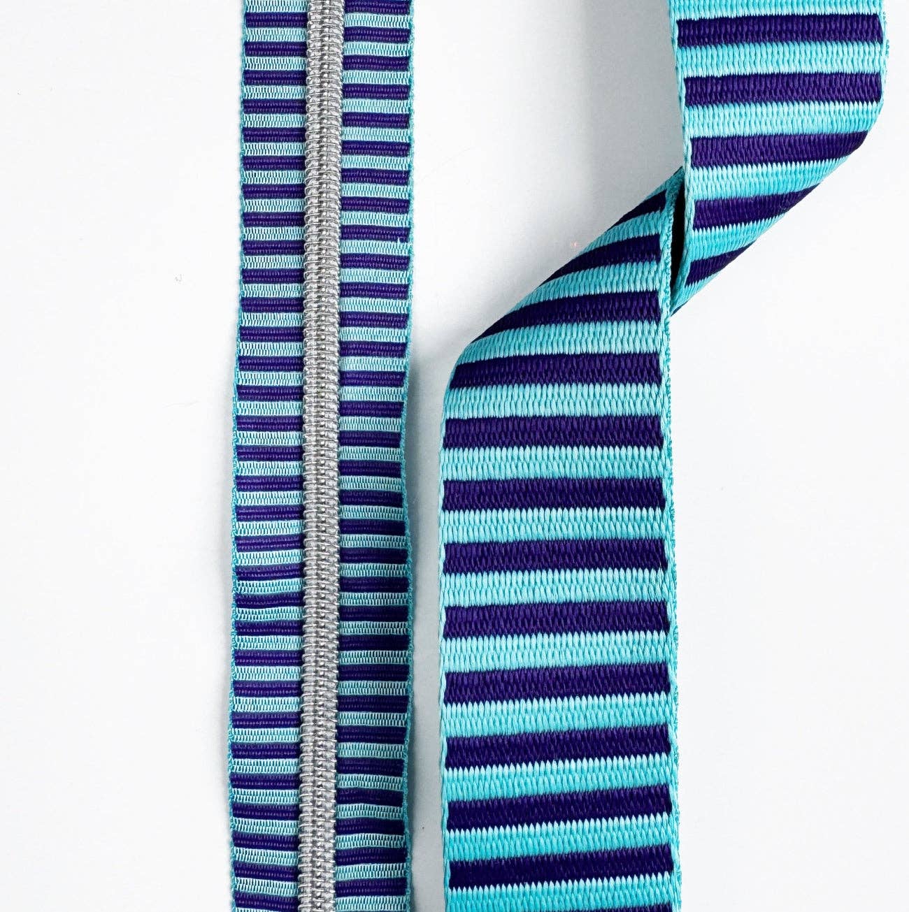 Blue & Teal Purple Jacquard Woven Stripes Webbing 1.5" Wide, Sold Per Yard. - Boho Fabrics - Bag Making Supplies