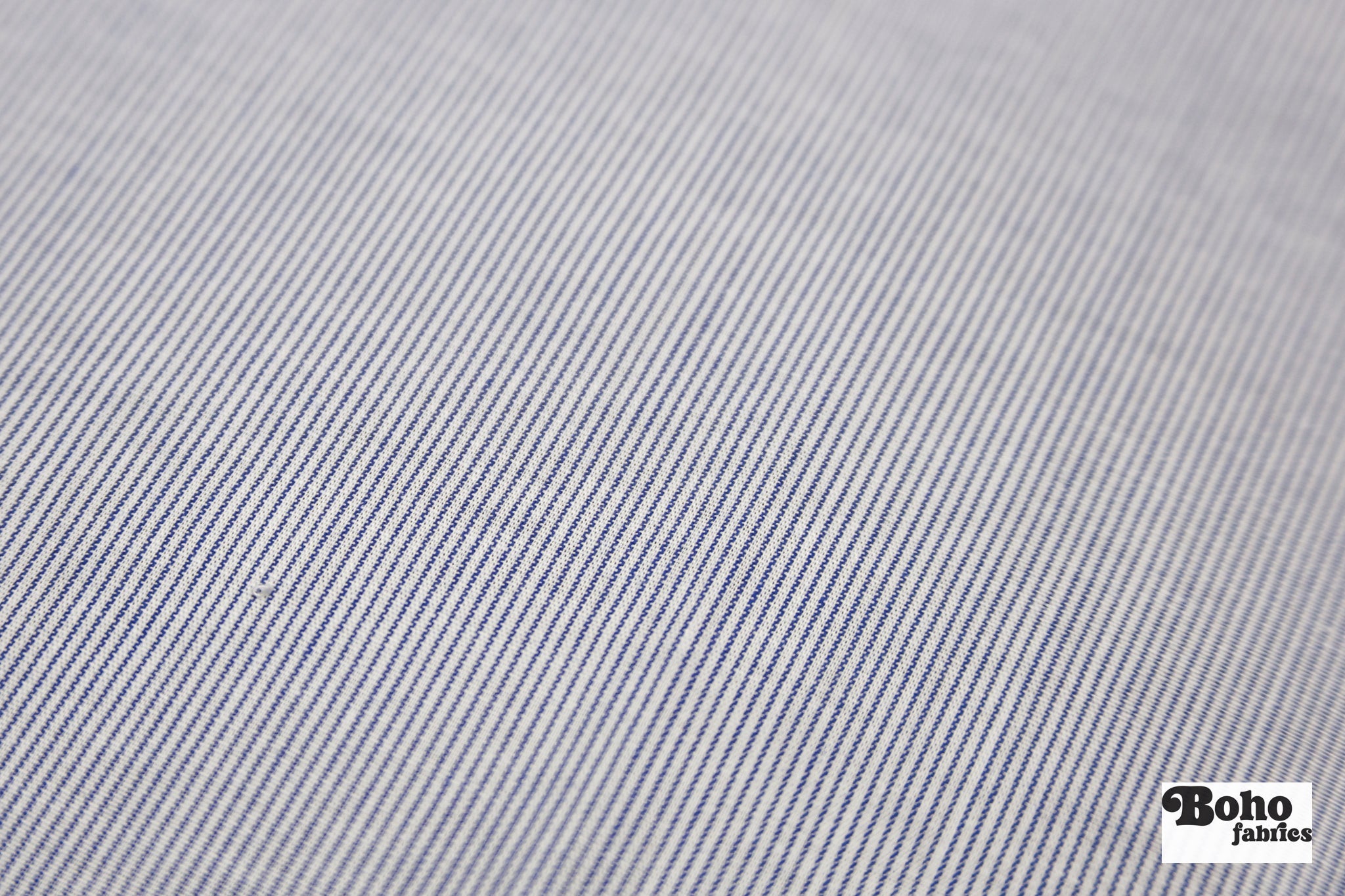 Blue & White Mini Stripes Woven Fabric - Boho Fabrics - Woven Fabric