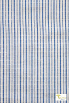 Blueberry Stripes on White, Woven Print Fabric - Boho Fabrics