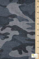 Blue/Gray Camo French Terry Knit Print - Boho Fabrics