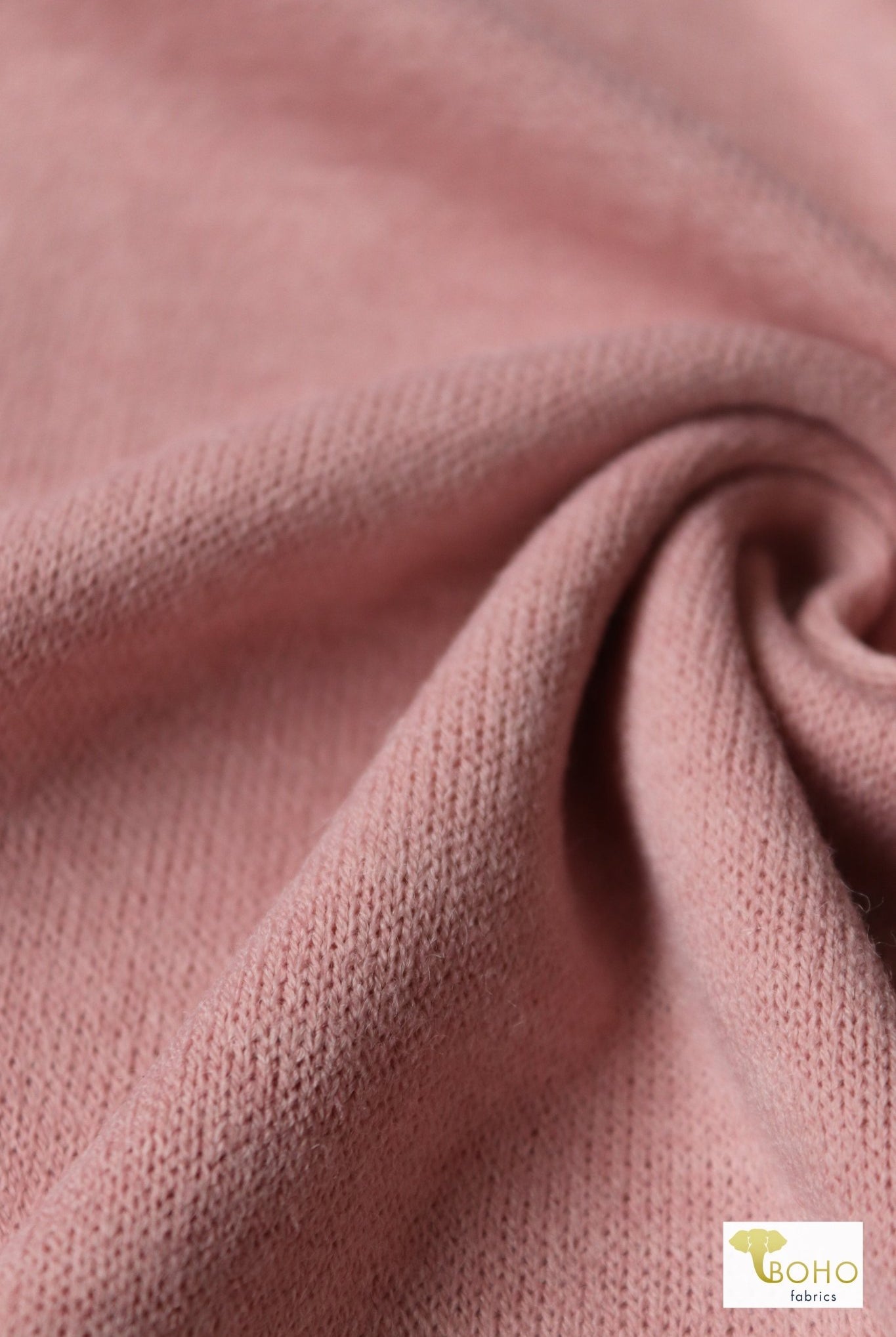 Blushing Rose, Brushed Sweater Solid Knit Fabric - Boho Fabrics
