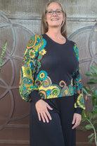 Boho Paisley, Printed Rayon Knit Fabric - Boho Fabrics - Rayon Jersey Prints, Knit Fabric