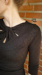 Bow Tie Design in Black. Jersey Knit. JER-112-BLK. - Boho Fabrics - Jersey Solid, Knit Fabric