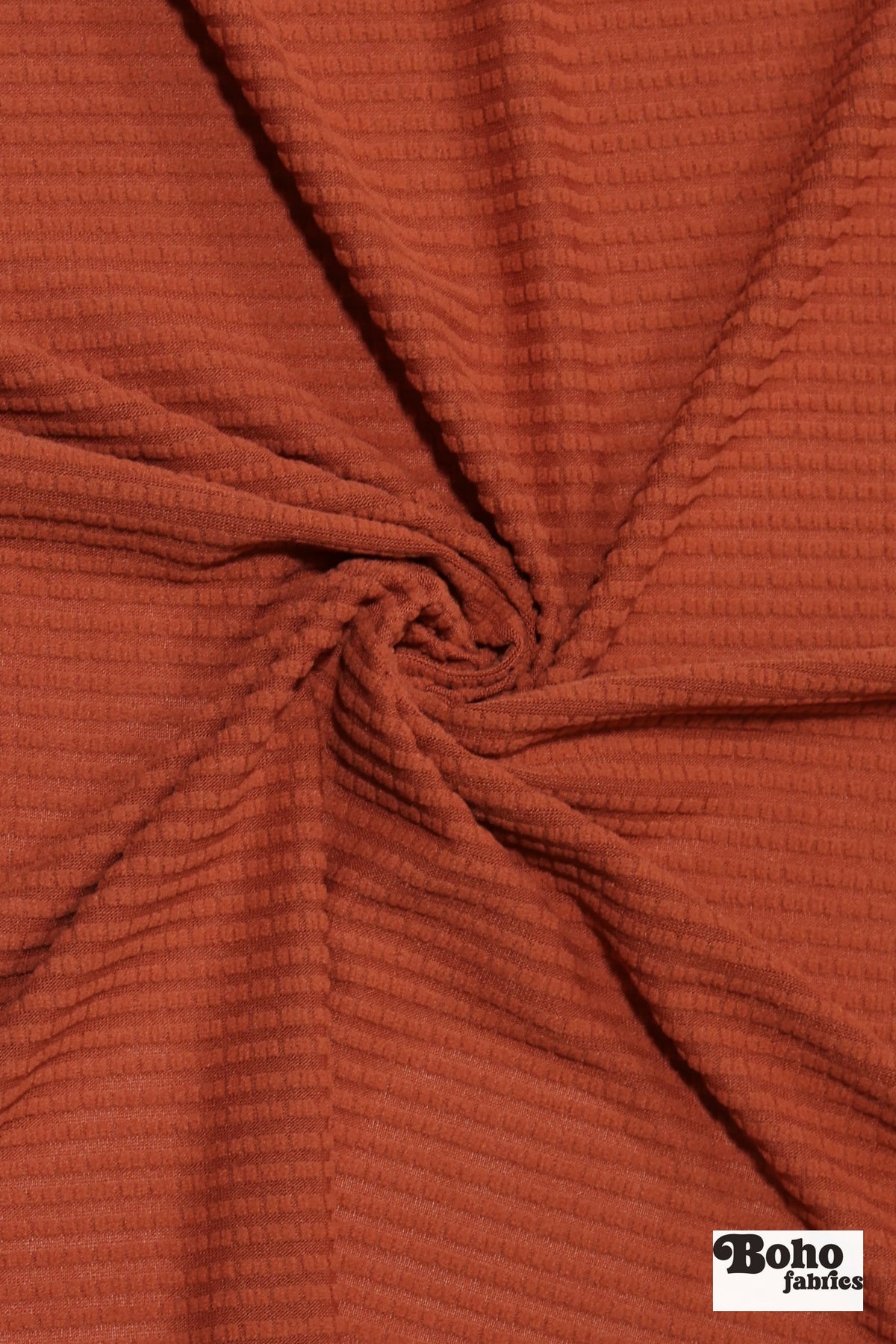 Brick Red, Power Grid Fleece by Polartec. Performance Knit Fabric - Boho Fabrics - Performance Fabrics
