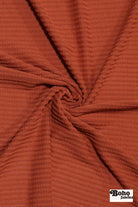 Brick Red, Power Grid Fleece by Polartec. Performance Knit Fabric - Boho Fabrics - Performance Fabrics