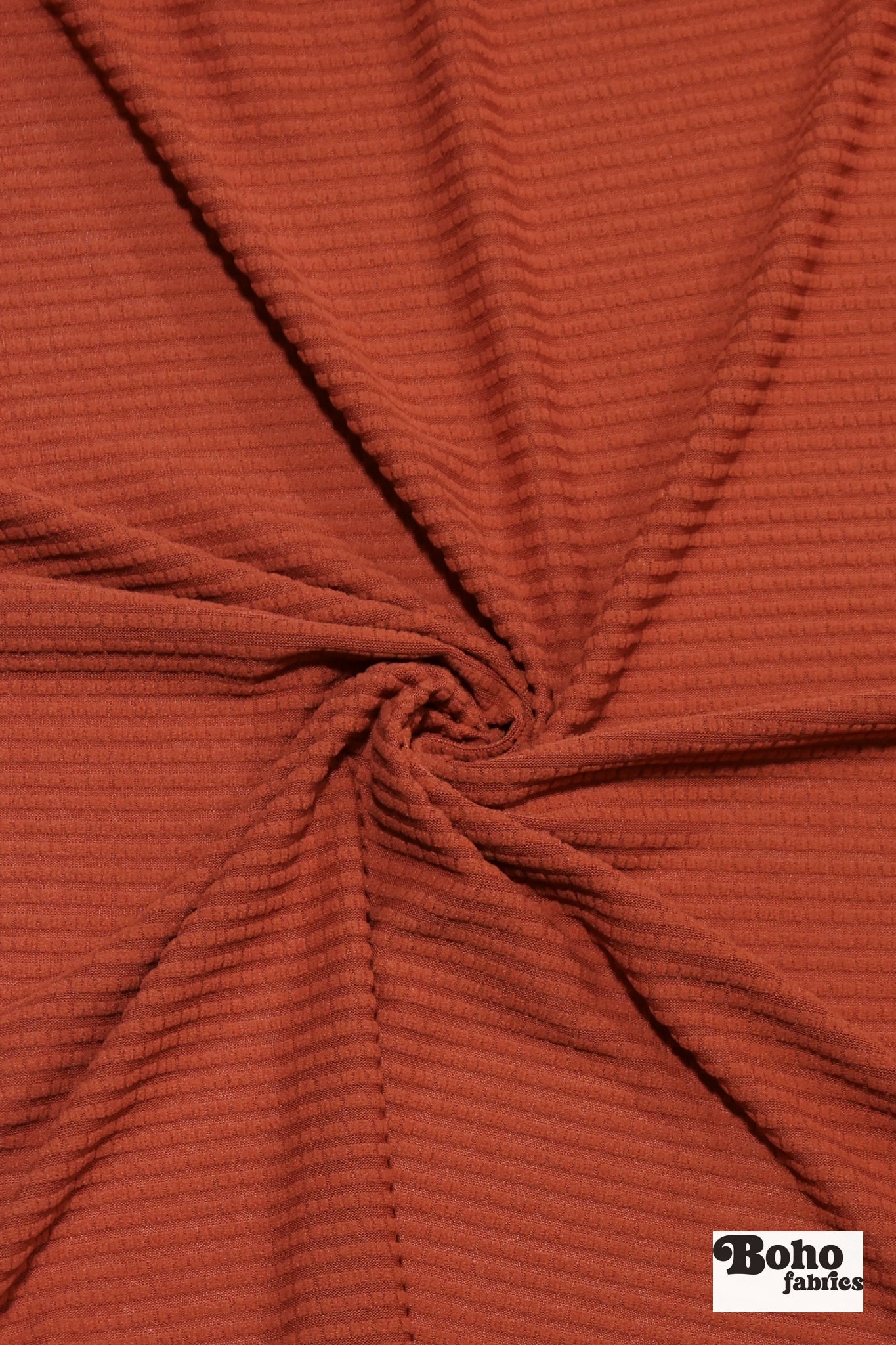 Brick Red, Power Grid Fleece by Polartec. Performance Knit Fabric - Boho Fabrics - Performance Fabrics