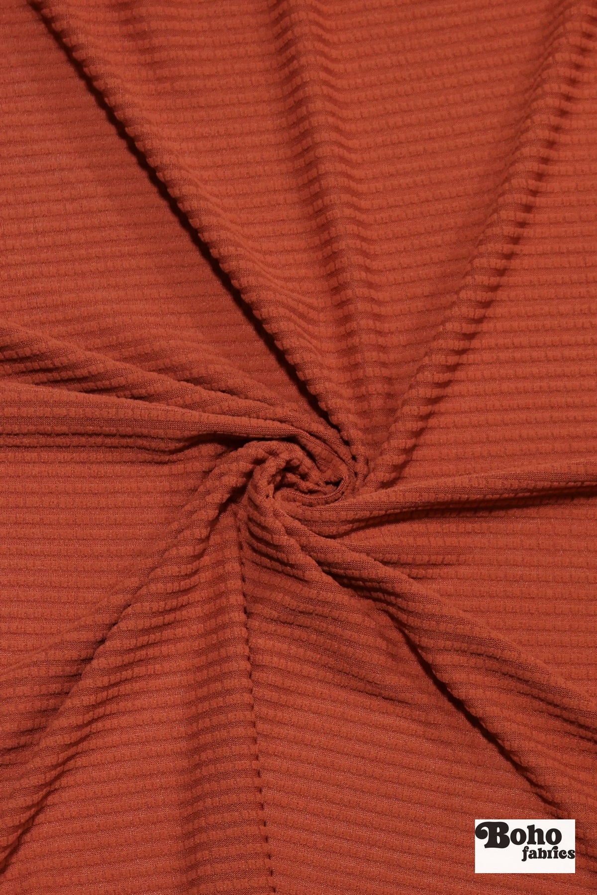 Brick Red, Power Grid Fleece by Polartec. Performance Knit Fabric - Boho Fabrics - Performance Fabrics
