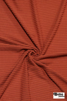 Brick Red, Power Grid Fleece by Polartec. Performance Knit Fabric - Boho Fabrics - Performance Fabrics