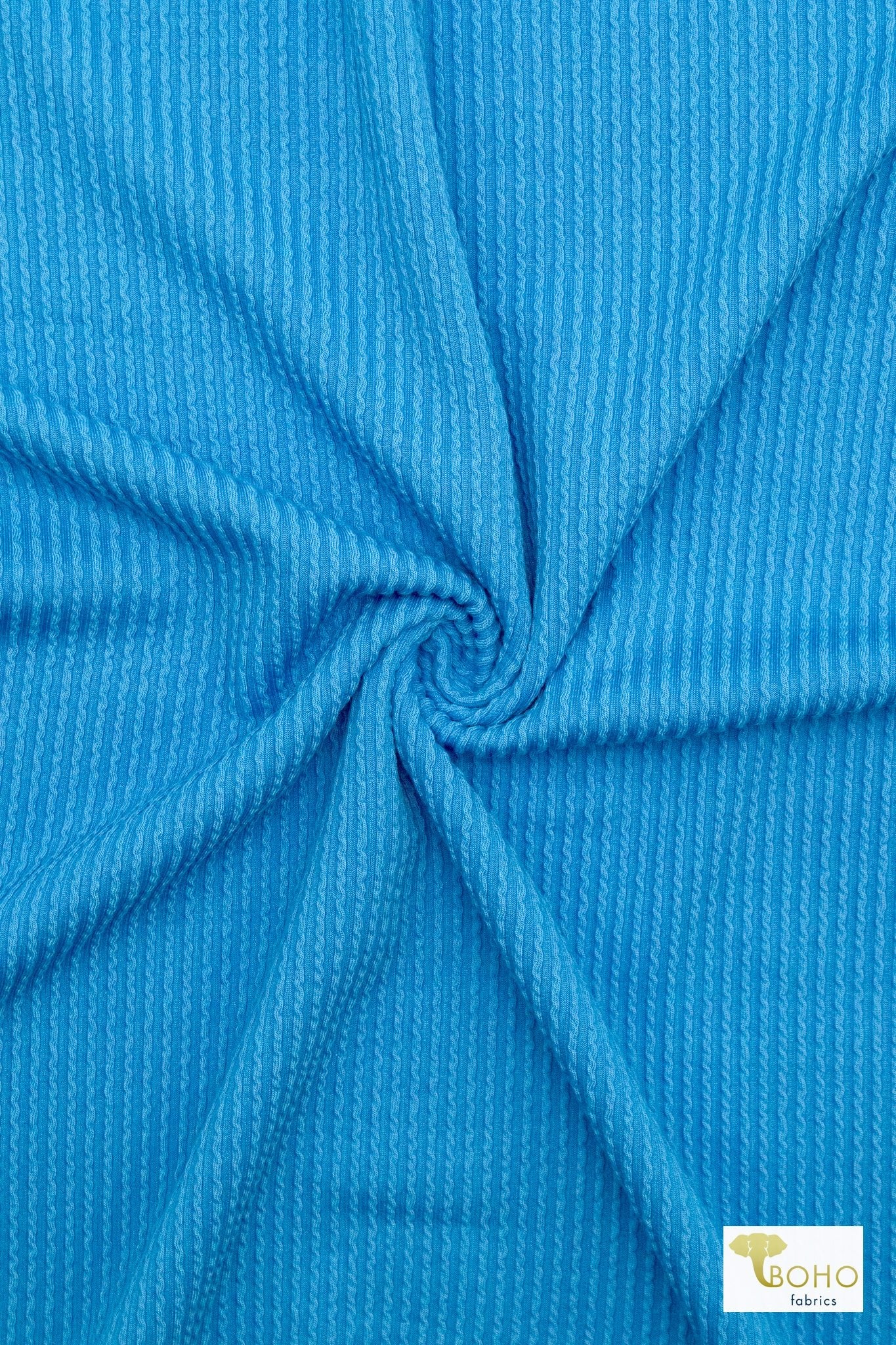 Bright Blue, Urban Rib Knit Fabric - Boho Fabrics - Rib Solid, Knit Fabric