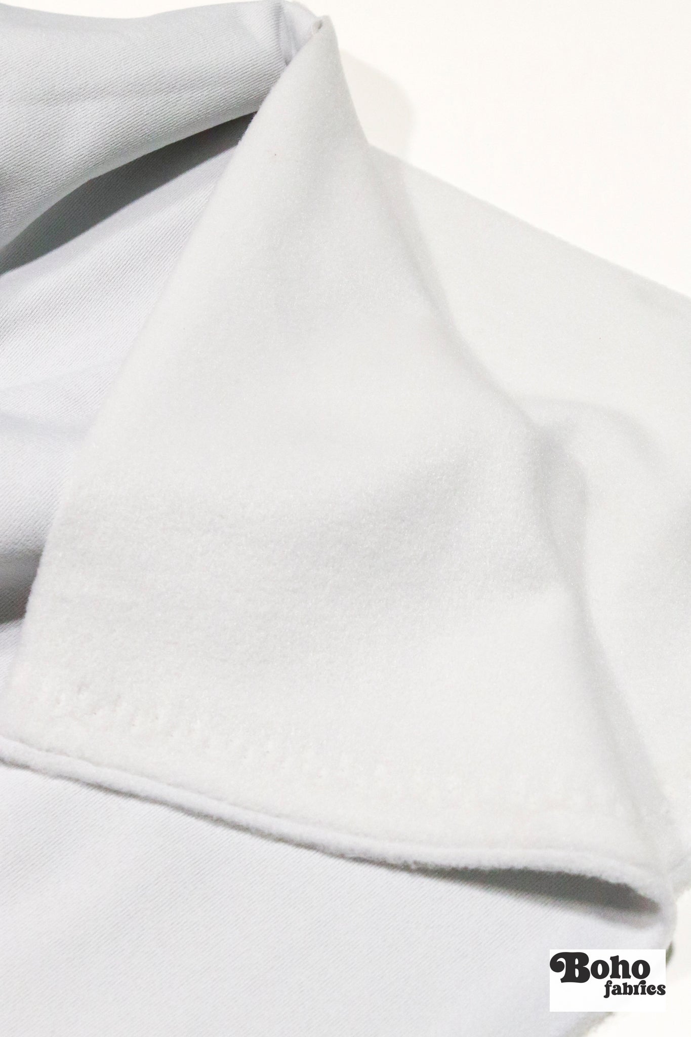 Bright Gray, Power Stretch Pro Fleece - Backed Performance Fabric. 2nds - Boho Fabrics - Performance Fabrics