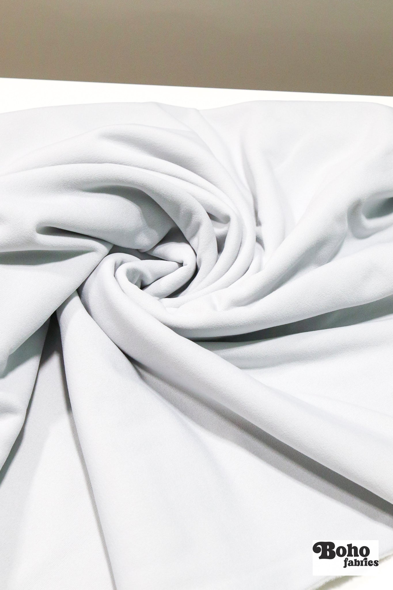 Bright Gray, Power Stretch Pro Fleece - Backed Performance Fabric. 2nds - Boho Fabrics - Performance Fabrics