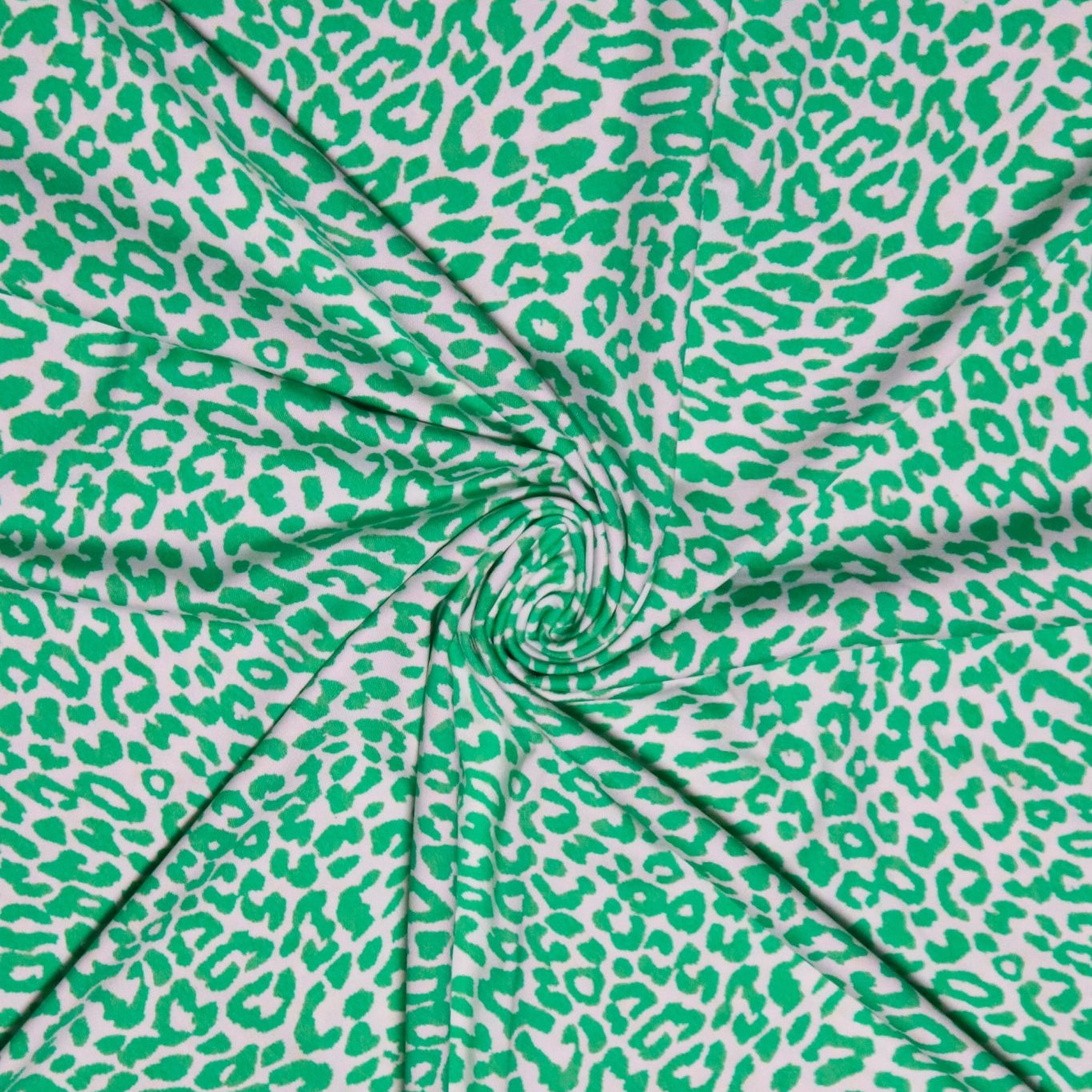 Bright Green Cheetah, Swim Print Knit. Split Print Swim/Activewear. P.SWIM-303 - Boho Fabrics