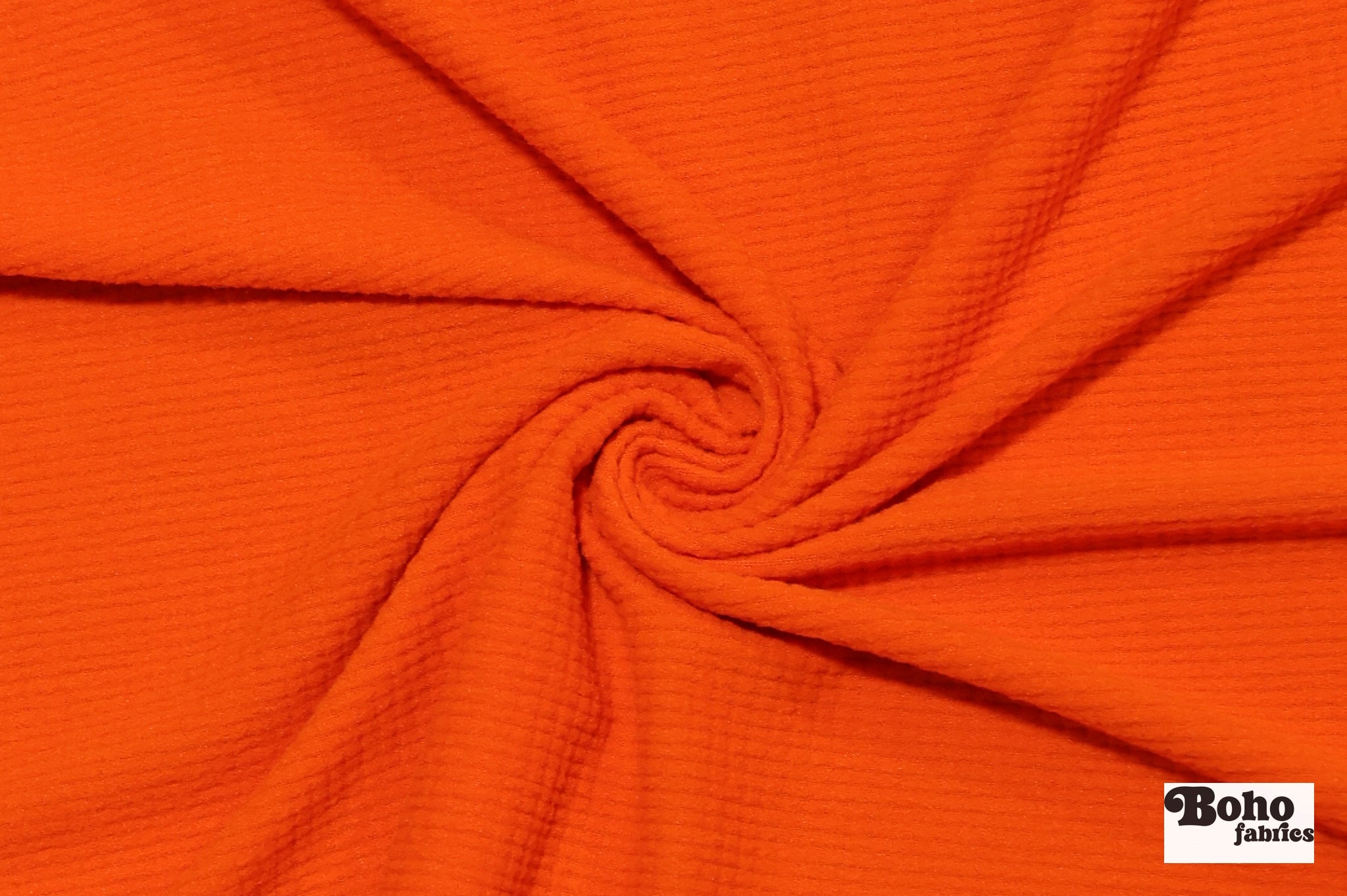 Bright Orange, Power Grid Fleece by Polartec. Performance Knit Fabric - Boho Fabrics - Performance Fabrics
