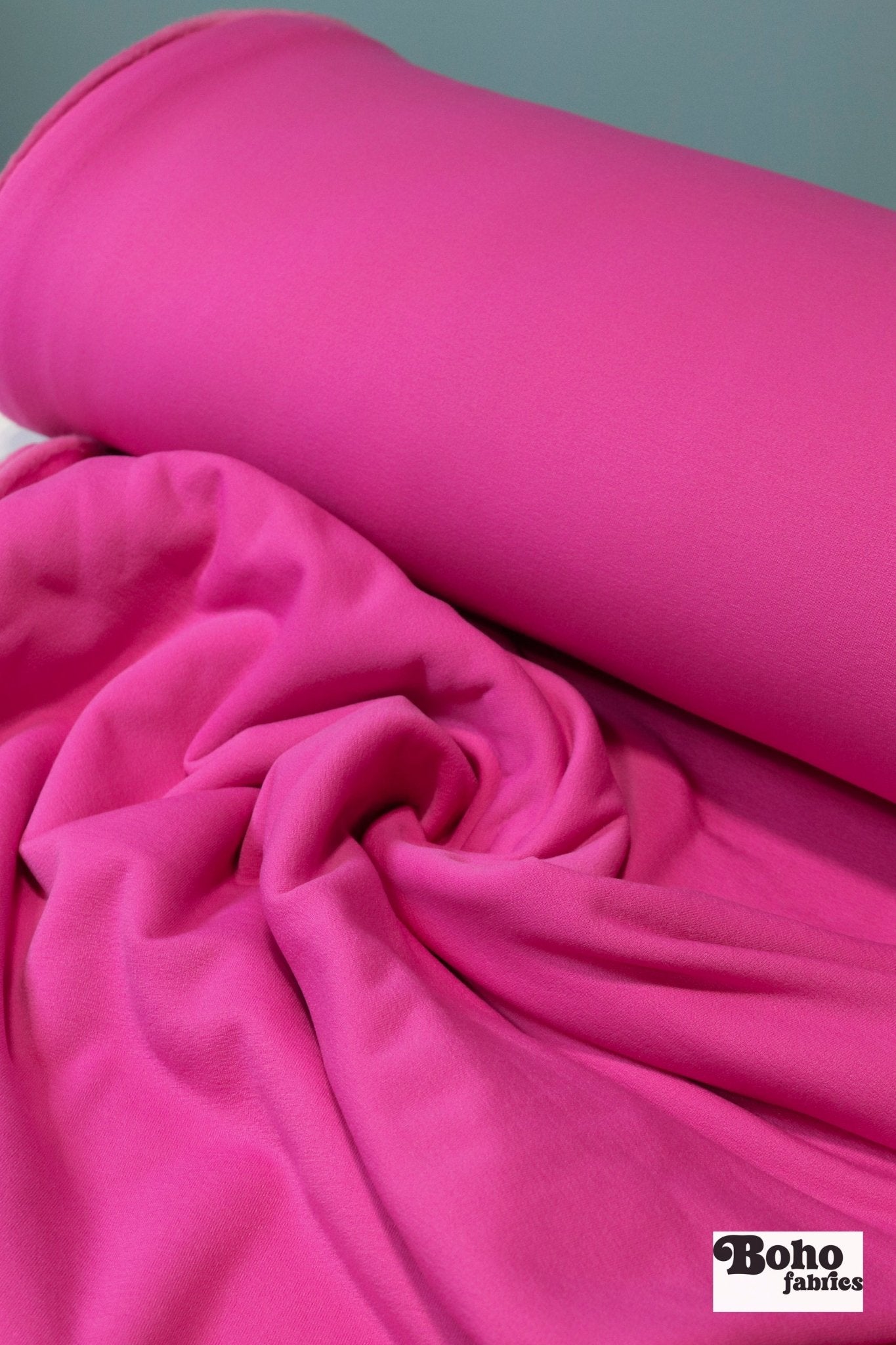 Bright Peony Pink, Power Stretch Pro Fleece - Backed Performance Fabric - Boho Fabrics - Performance Fabrics
