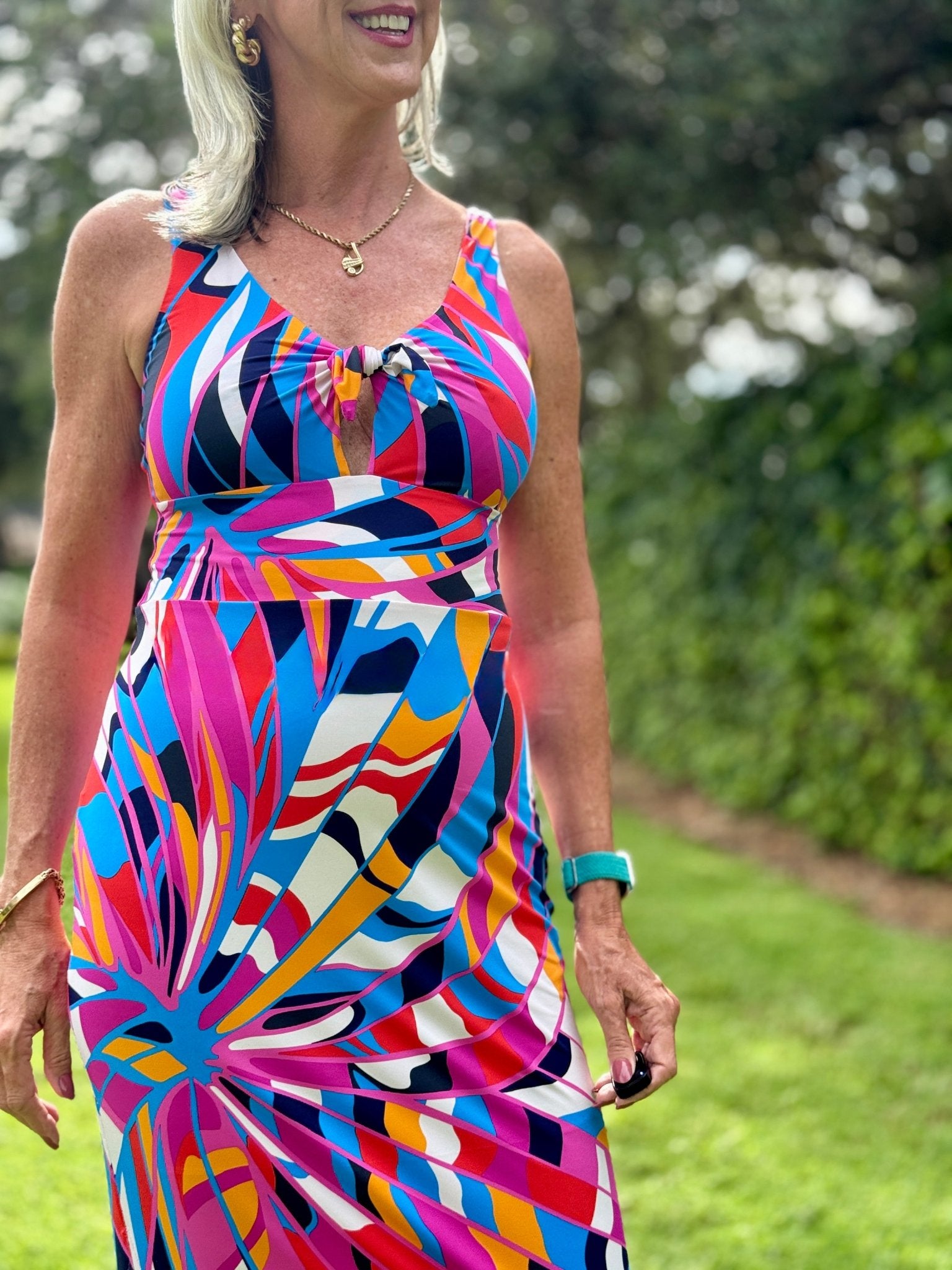 Bright Retro Sunburst, Athletic Printed Knit Fabric - Boho Fabrics - Athletic Knit Fabric