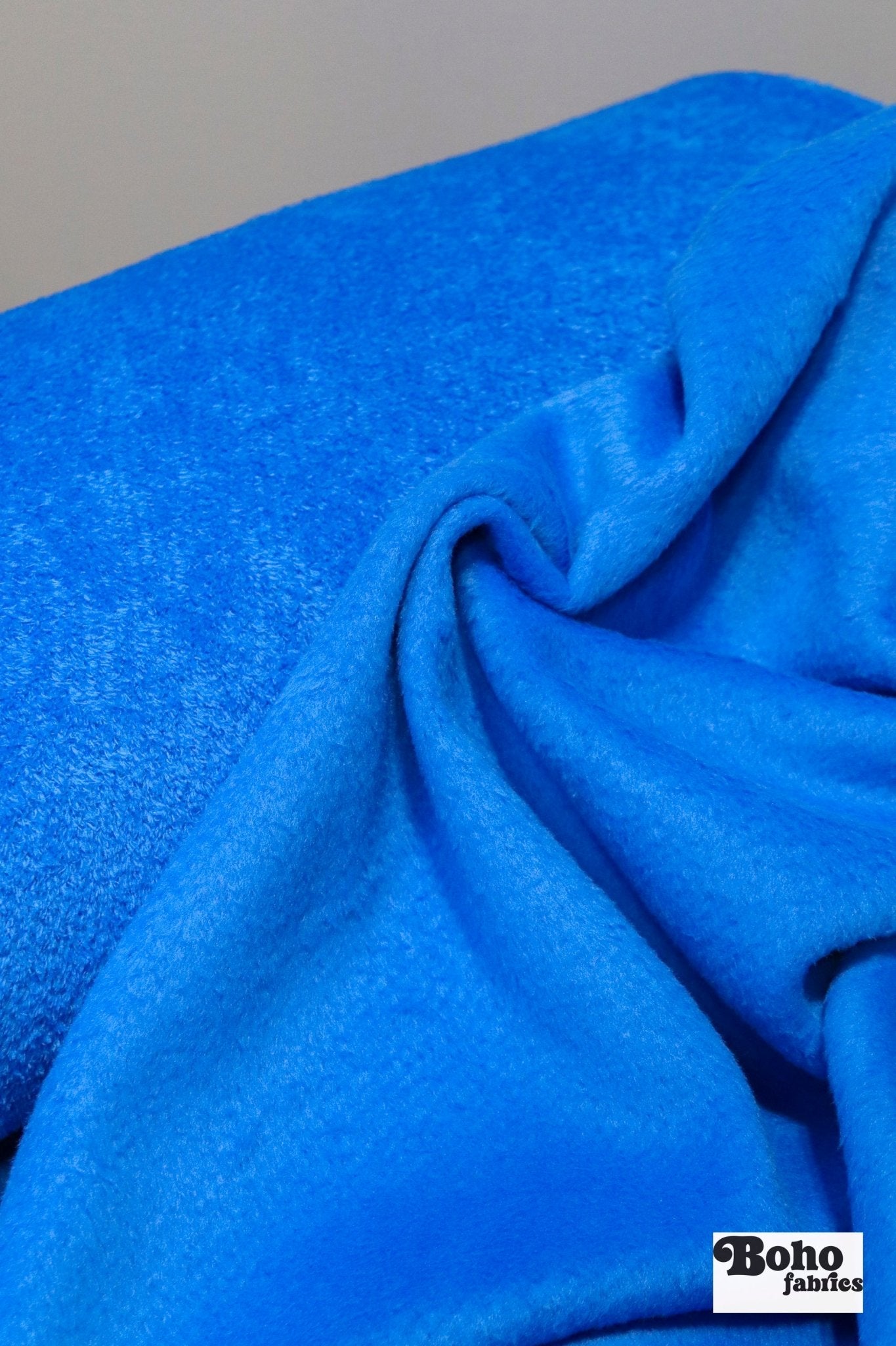 Bright Sky Blue, High Loft Fleece Fabric by Polartec 2nds - Boho Fabrics - Performance Fabrics