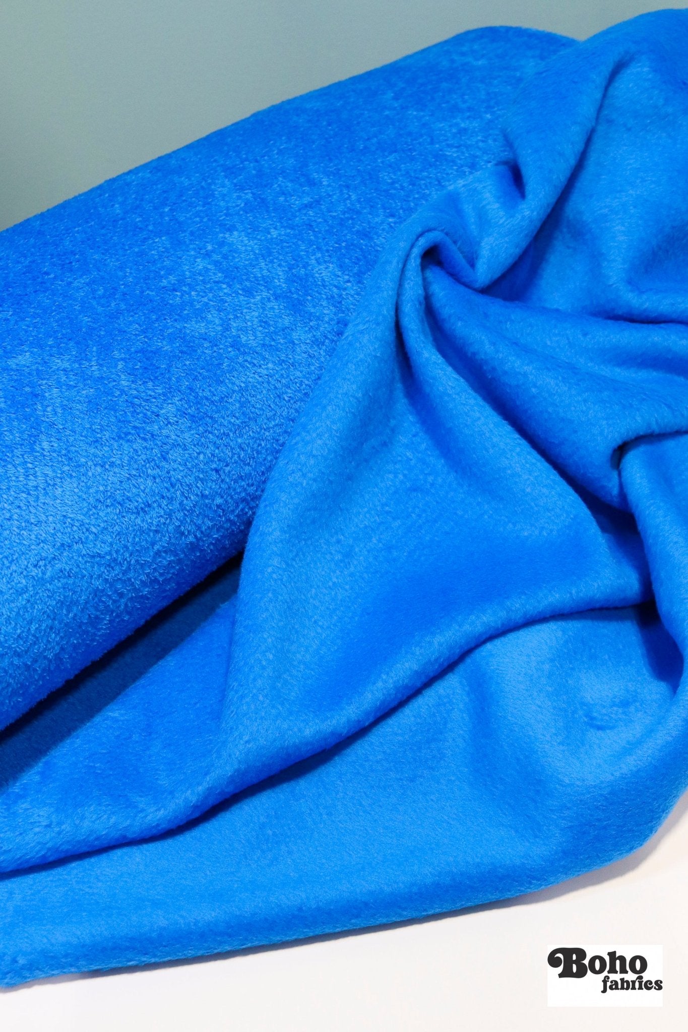 Bright Sky Blue, High Loft Fleece Fabric by Polartec 2nds - Boho Fabrics - Performance Fabrics