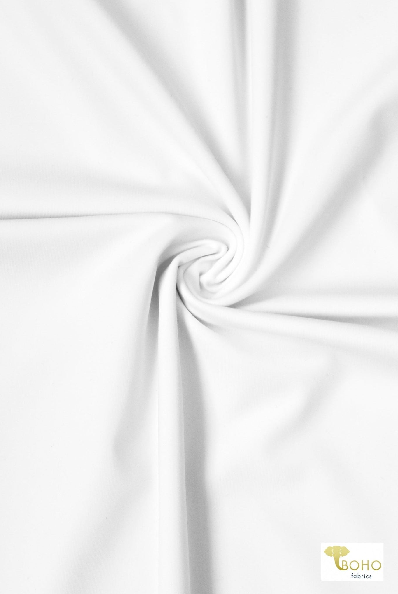 Bright White, Recycled, Swim Solid Knit Fabric - Boho Fabrics