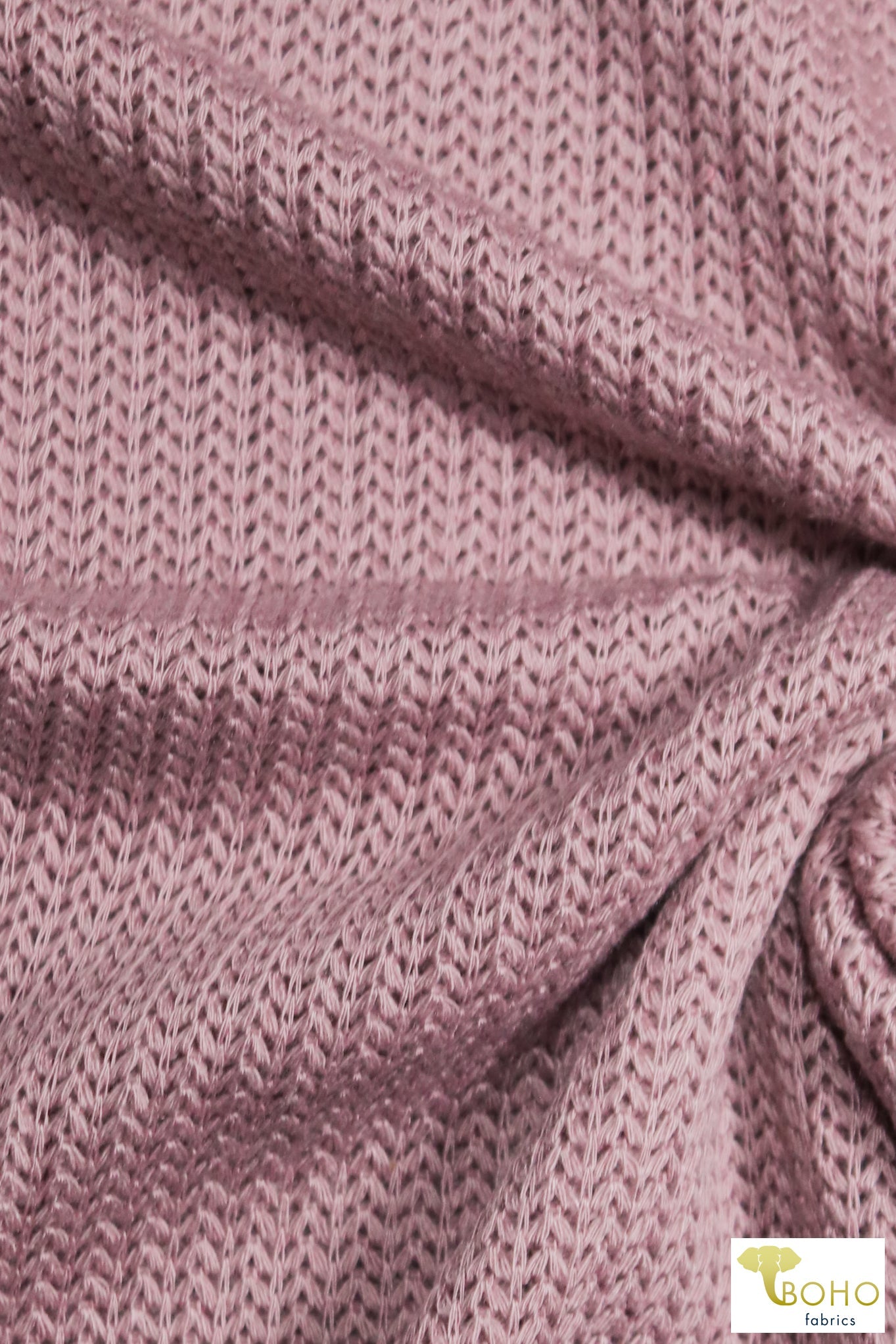 Brioche Stitches in Mauve, Sweater Knit. SWTR-215-PNK - Boho Fabrics