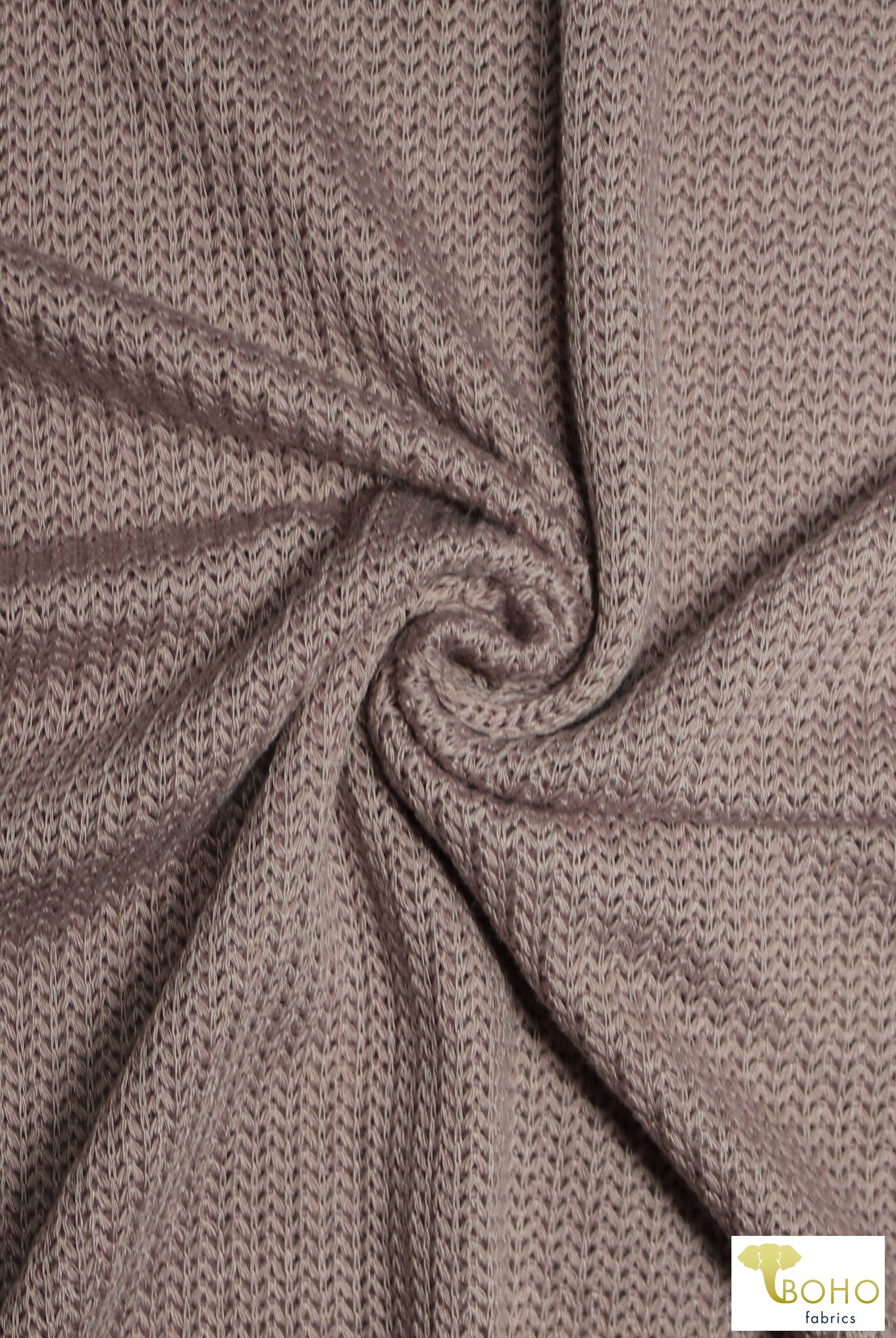 Brioche Stitches in Taupe, Sweater Knit. SWTR-215-BRN - Boho Fabrics