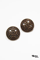 Bronze Cross Metal Shank Button. 30L (19mm, 3/4") , 36L (23mm / 7/8") - Boho Fabrics - Buttons & Snaps