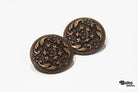 Bronze Filigree Metal Shank Buttons. 24L (15mm / 5/8"), 30L (19mm, 3/4") , 36L (23mm / 7/8") - Boho Fabrics - Buttons & Snaps