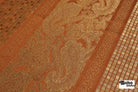 Bronze & Gold Paisley Grid Jacquard Woven Fabric - Boho Fabrics - Jacquard, Woven